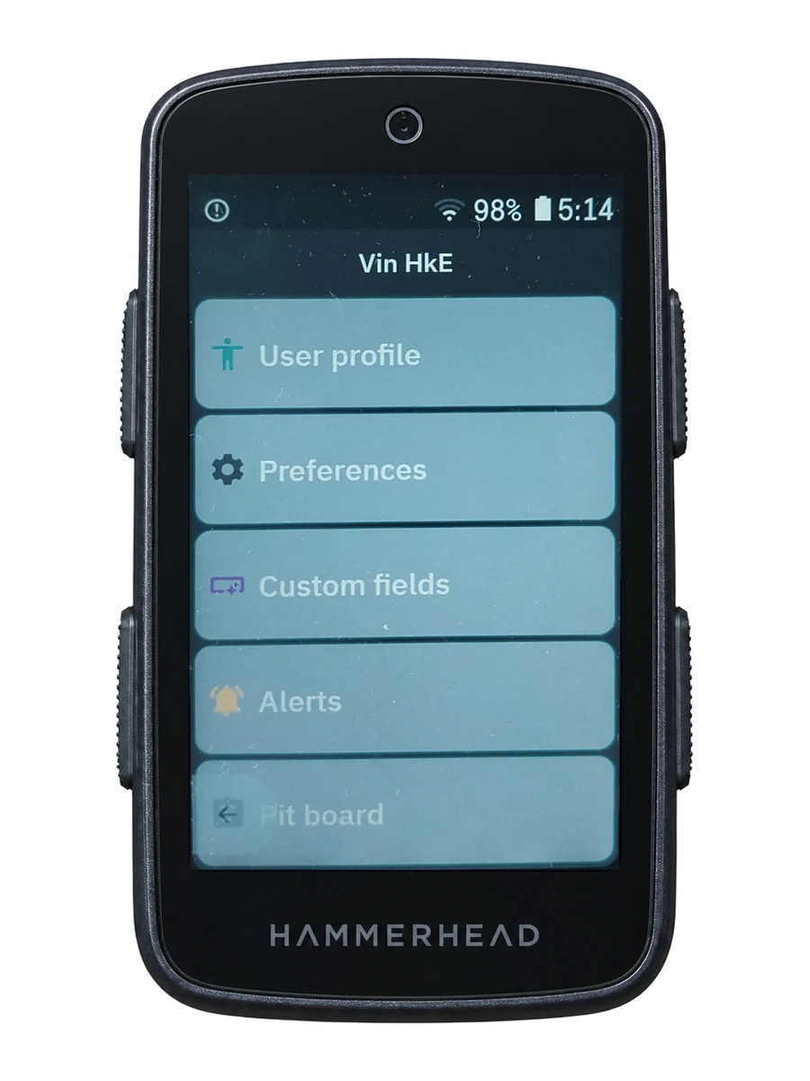 Main VinHkE configuration screen on Hammerhead Karoo