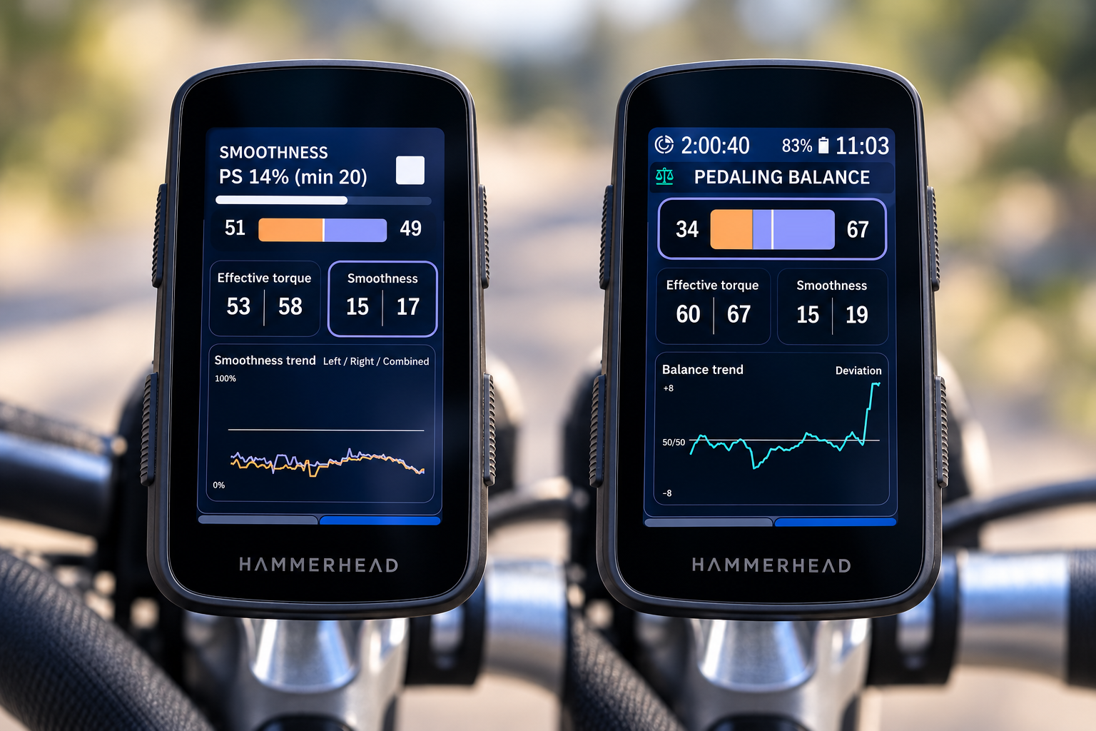 VinHkE Pedaling Dynamics with balance, Torque Effectiveness and Pedal Smoothness