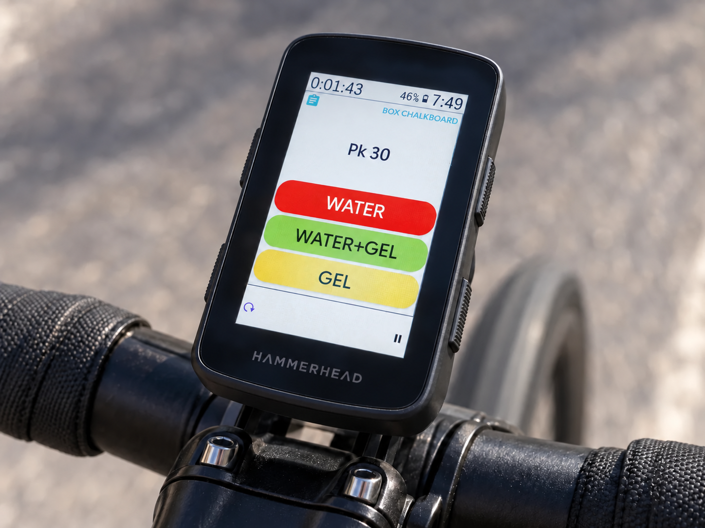 Pit Board message inside Ride on a Hammerhead Karoo